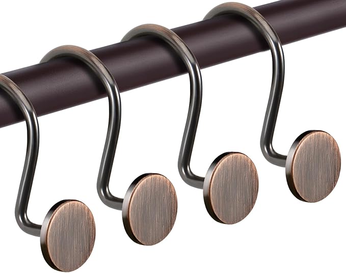 CHICTIE Bronze Shower Curtain Hooks, Oil Rubbed Rustproof Shower Curtain Rings by CHICTIE