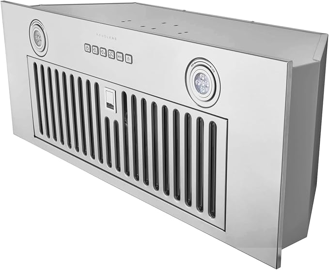 Hauslane Range Hood Insert 30 Inch, Hood Vent for Kitchen| HauSMART™ App & Voice Control |4-Speed Fan, LED GU10 Lights | Dishwasher-Safe Baffle Filters, Stainless Steel Ducted|Ductless Range Hood