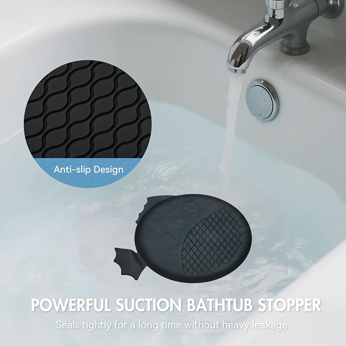 TRAPMATE Tub Stopper Bathtub Drain, Patented 5.9" Silicone Drain Plug Cover - Image 2