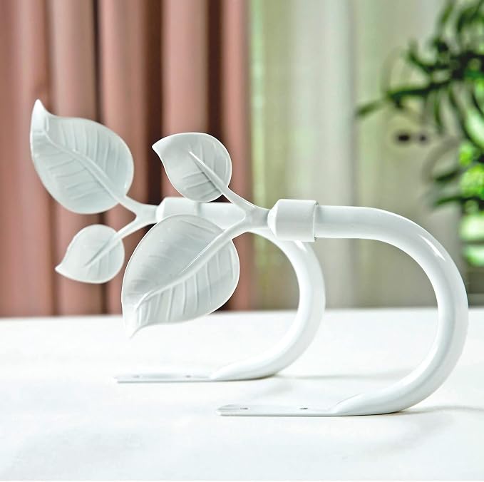 HIKMLK Leaf Shaped Curtain Tieback Holdbacks 2pcs, Handmade Metal Curtain Side - Image 3