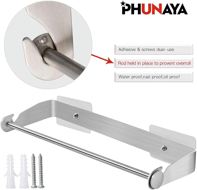 PHUNAYA Under Cabinet Paper Towel Holder Wall Mount - Image 2