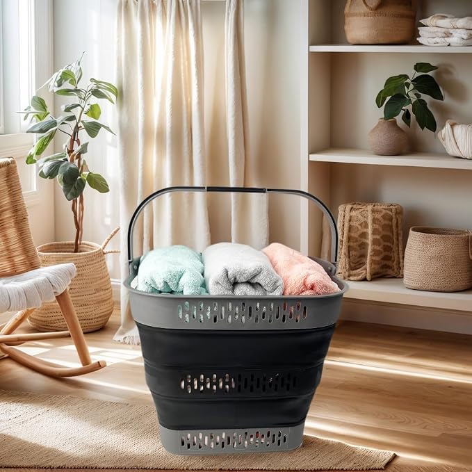 SAMMART 38L Collapsible Plastic Laundry Basket - Image 3