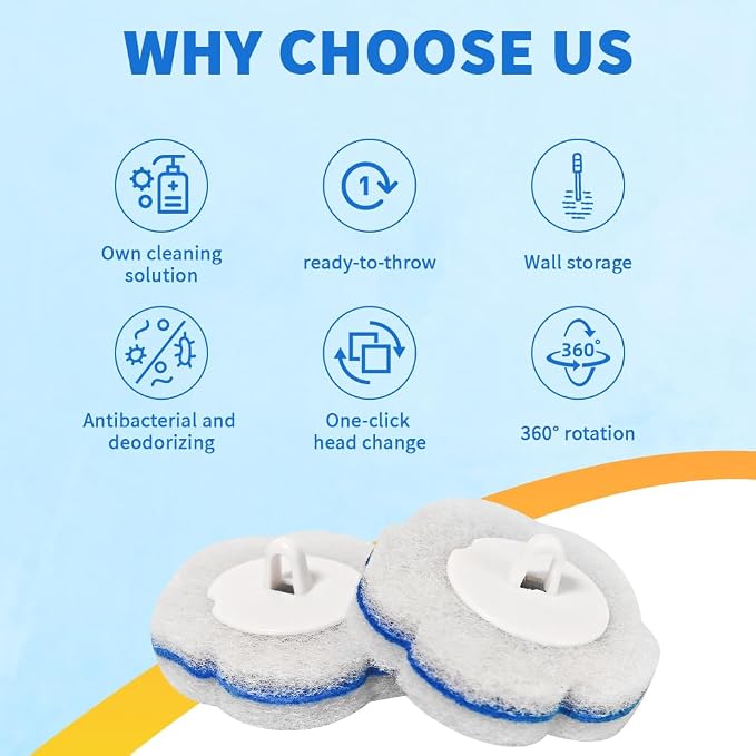 48 Count Disposable Toilet Brush Refill Pads, Disposable Toilet Bowl Wand - Image 5