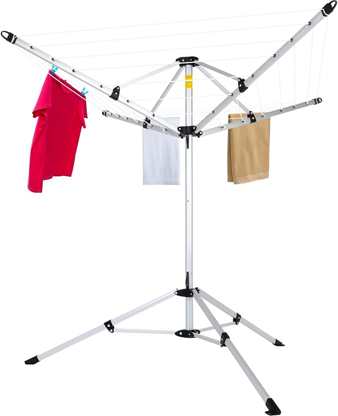 JS HANGER Drying Natural Clothes Airer Outdoor Portable 4-arm Aluminum Drying by Unknown