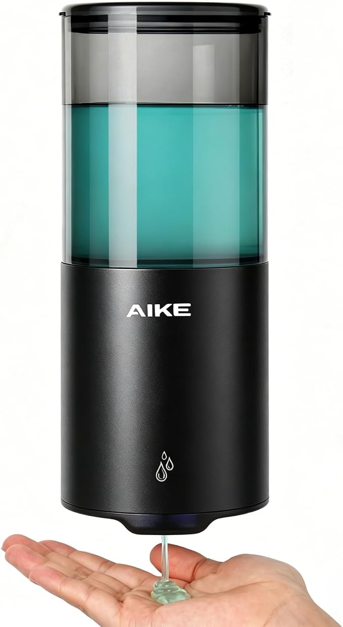 AIKE Automatic Soap Dispenser IPX7 Waterproof 13.5oz Matte Black | No-Drill and by AIKE