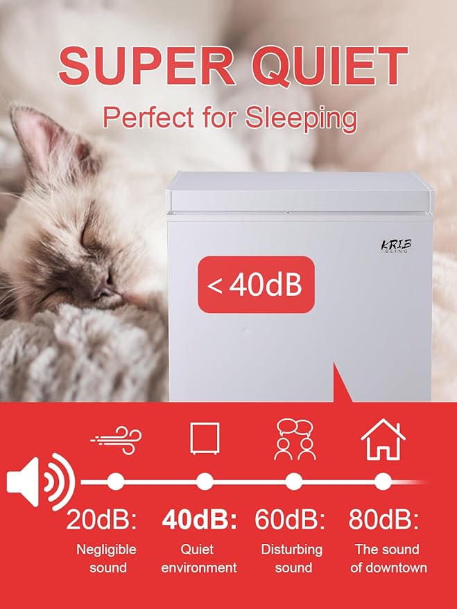 7.0 Cu.Ft Chest Freezer 7 Gears Temperature Control(-4°F to 6.8°F), Deep Compact Freezer with Two Removable Basket, for House, Kitchen, Garage, Basement, Shop, White