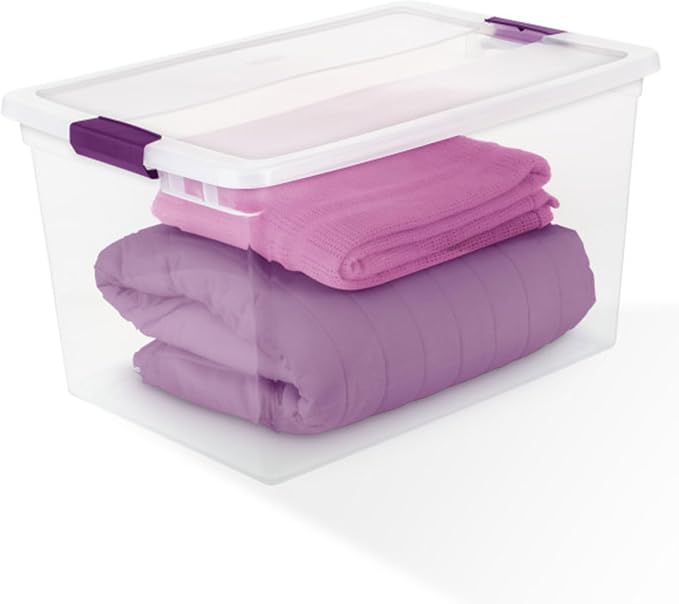 Sterilite 66 Qt ClearView Latch Storage Box, Stackable Bin - Image 8
