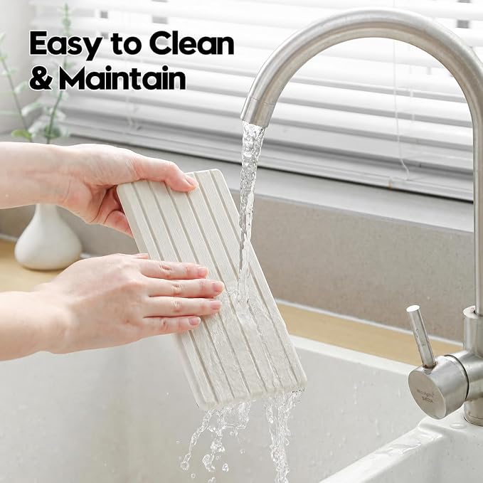 Diatomaceous Earth Sink Organizer Tray Set, Faucet Splash Guard - Image 7