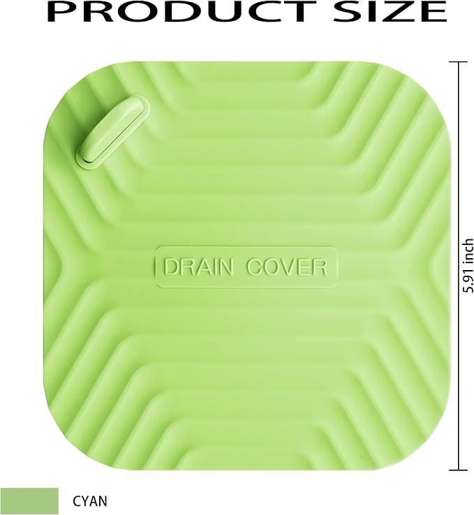 2 Pcs Green Shower Drain Cover Tub Stopper | Sewer Anti-Odor Mat Deodorizing - Image 2