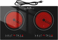 2400w Electric Cooktop, 24" Electric Stove 2 Burner Hot Plate Built-in Double Burner Cooktop with LED Touch Screen,9 Heating 9 Temperature,Kids Lock & Timer,Suitable for all Pans