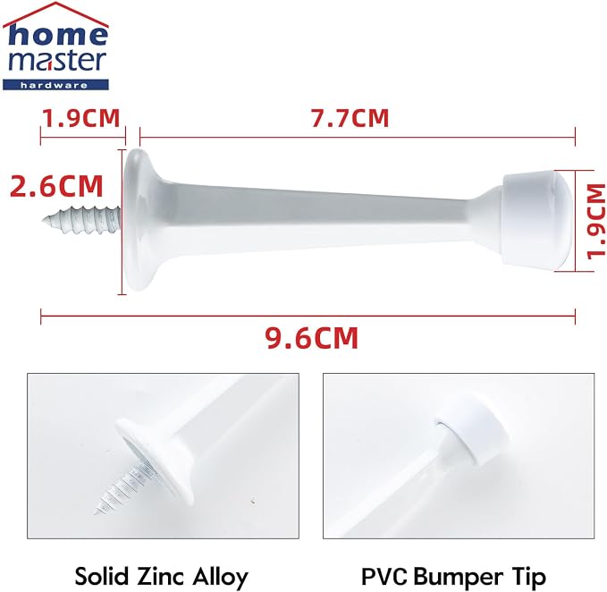 HOME MASTER HARDWARE 3" Heavy Duty Solid Door Stop, 12 Pack, Screw-In - Image 8