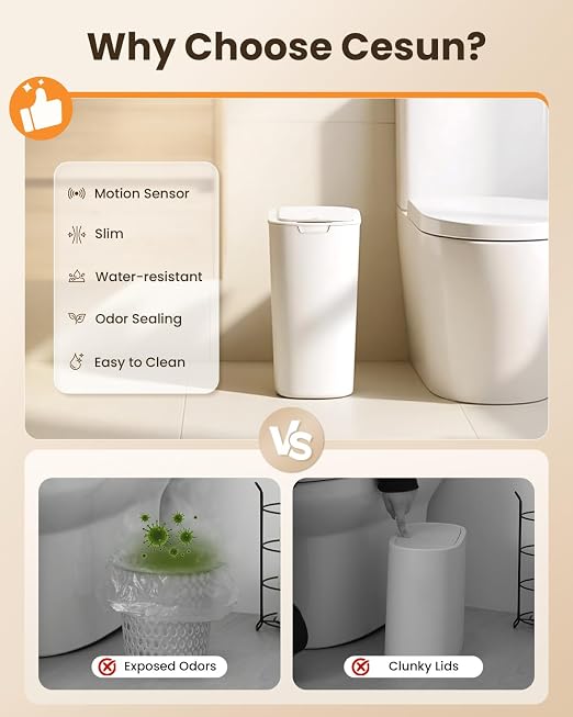 Cesun 5 Gallon Automatic Bathroom Trash Can - Image 7