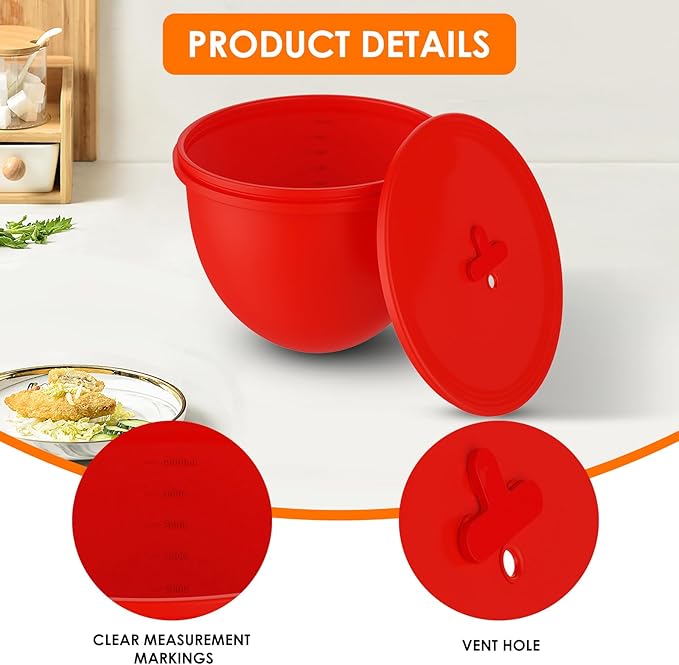 Omoiyari Premium 3-Pack Silicone Bowl Liners with Lids for KitchenAid 7-Qt Bowl-Lift (Only), 2mm Extra-Thick Silicone, Odour-Free,Heat-Resistant,Air Valves for Dough Proofing,Dishwasher Safe, BPA Free