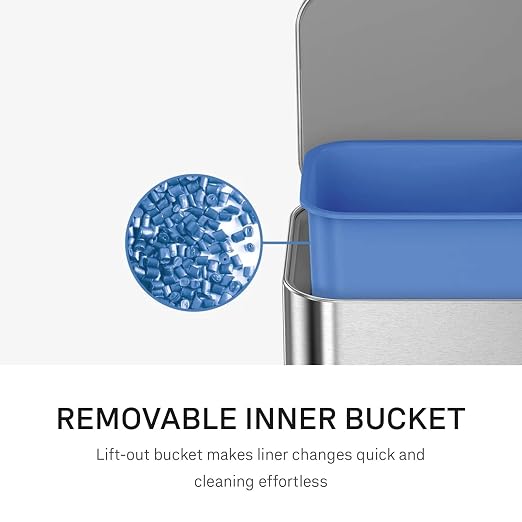 simplehuman Slim Step Can, 9L / 2.4 Gallon Primary Bathroom Trash Can, Liner - Image 7