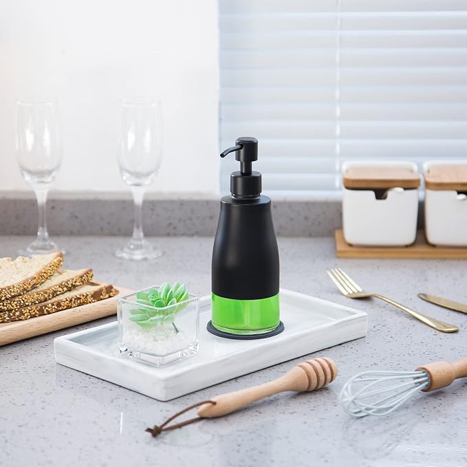 Gaussra Black Soap Dispenser - 11 OZ / 320 ML | Refillable Lotion Stainless - Image 2