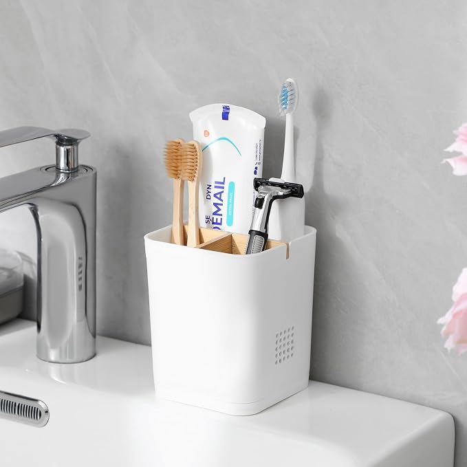 Electric Toothbrush Holder Tooth Brush and Toothpaste Organizer, Drainage Holes - Image 2