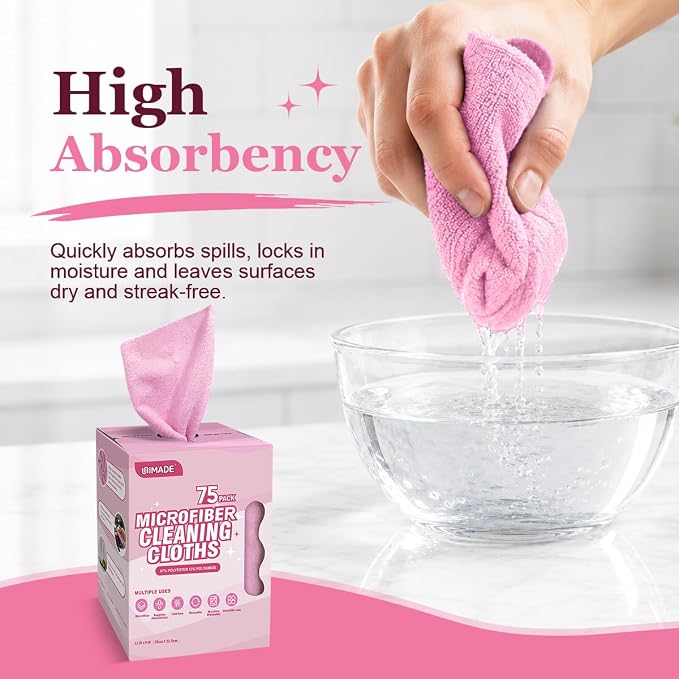 UNIMADE Microfiber Cleaning Cloth, 75 Sheets Microfiber Towels - Image 3