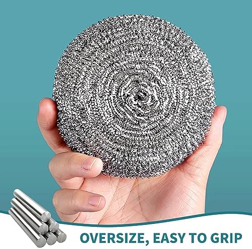 Carrie Joe Stainless Steel Scourer Heavy Duty Scrubber Pads Steel Wool Pack of 6 - Image 5