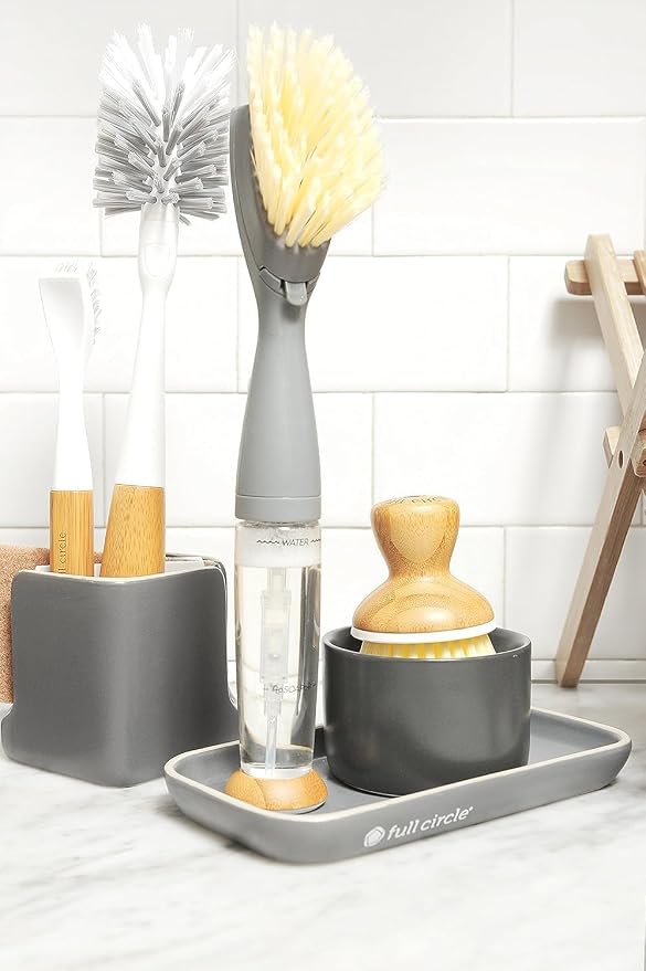 Full Circle Stash, Ceramic Kitchen Sink Caddy, Stylish Modular Sponge Holder & - Image 2