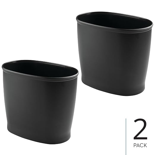 iDesign Slim Plastic Bathroom Trash Can, - Image 2