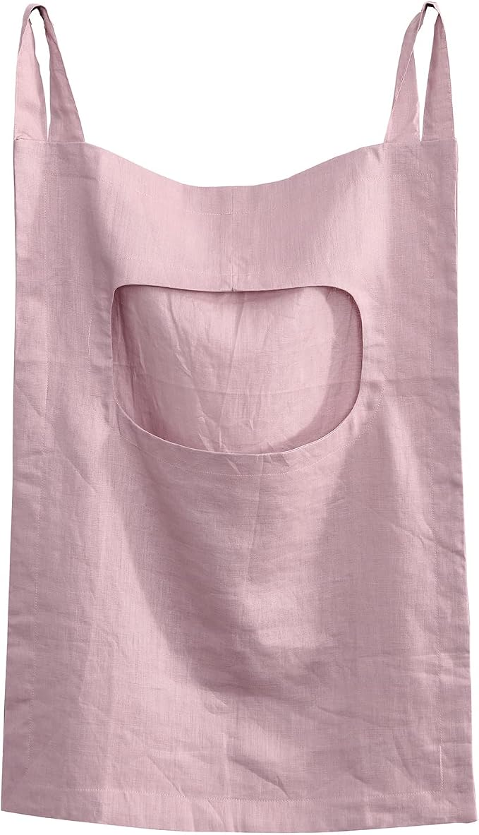Amazhiyu 100% Linen Door Hanging Laundry Hamper Bag, 19x27 Inches Pink by Amazhiyu