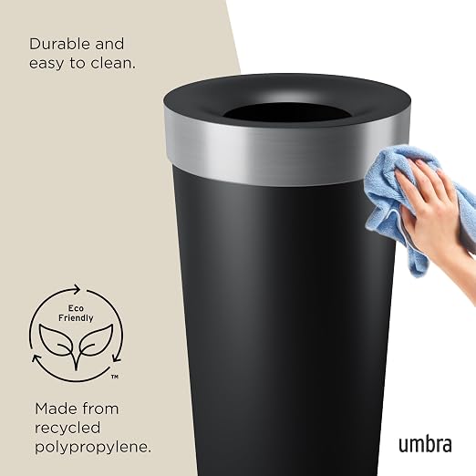 Umbra Vento Kitchen Trash Can, Open Top Bin, 16.5 Gallon, bag concealing design - Image 6