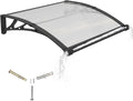 Awning for Door Entrance with Drainage Sink,32x40 Inch Awnings for Doors,Window Canopy Exterior with Plastic Steel Bracket,Polycarbonate Cover,UV,Rain,Snow Protection for House,Porch,Patio,Deck