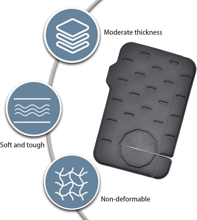 2 Pack Mini Sink Splash Guard, Double Sided Kitchen Faucet Mat | Tap Water - Image 5