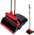 Broom and Dustpan Set, 54.72"Long Handle, Standing Dustpan, Upright Dustpan by XXFLOWER