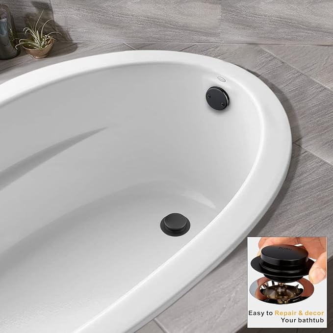 Universal Tip Toe Bath Drain Stopper and Cover, Bathtub Drain Stopper, Replaces - Image 3