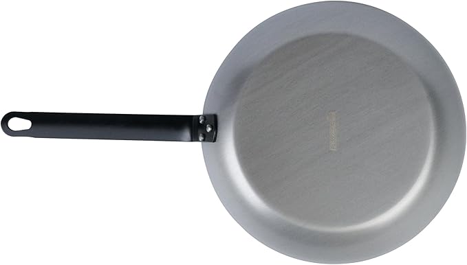 Restaurantware Fry Pan 6 Pack of 11 Inches Carbon Steel Non-Stick Searing Pan With Ergonomic Handle Silver For Sauteing and Omelets