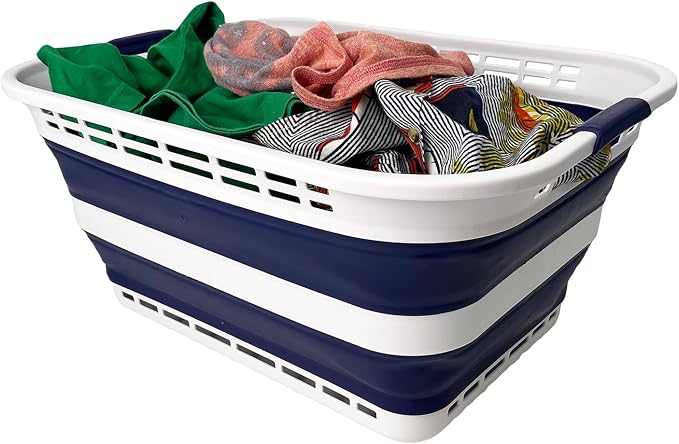 SAMMART 42L Collapsible Plastic Laundry Basket by SAMMART