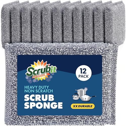 SCRUBIT Scrub Sponges for Kitchen, Non-Scratch Dish Sponges, Heavy Duty Steel by SCRUBIT