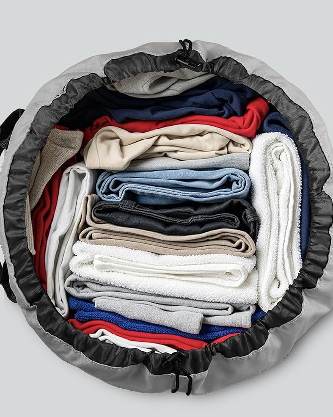 Laundry Bag with Shoulder Straps and Mesh Pocket Laundry Backpack Large - Image 5