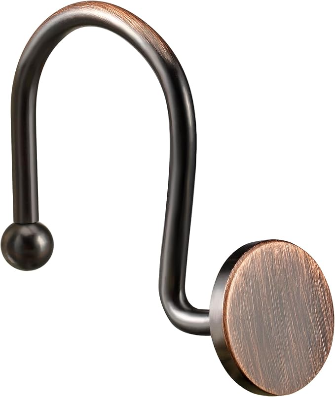 CHICTIE Bronze Shower Curtain Hooks, Oil Rubbed Rustproof Shower Curtain Rings - Image 2