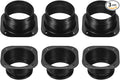 PATIKIL 4 Inch Duct Connector Flange, 6Pack Plastic Straight Pipe Flange Dryer Vent Connector for Air Heating Cooling Ventilation HVAC System, Black