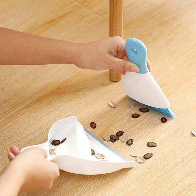 Dust pan Broom Brush Dustpan Small Broom and Dustpan Set（Light Blue - Image 3
