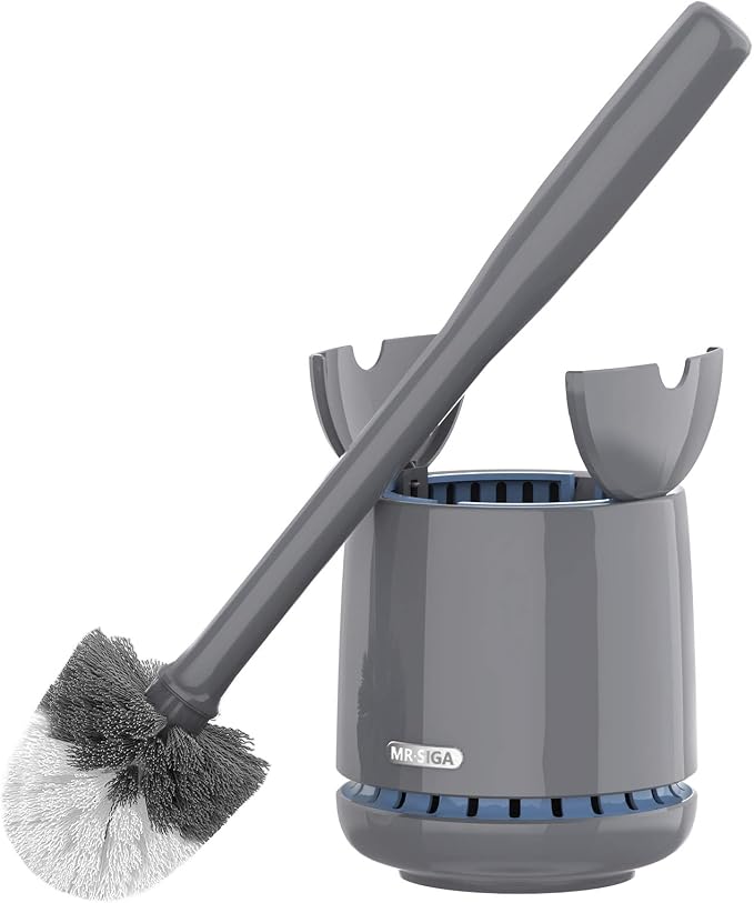 MR.SIGA Toilet Bowl Brush and Holder, Sturdy Long Handle, 12 Pack by MRSIGA