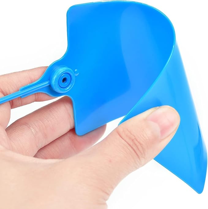 50 Pcs Durable Plastic Shipping Tags with Marker Pen Security Seals Sticker Labels,Waterproof Blank Luggage Tag for Packages, Logistics, Inventory, Travel(Blue,50pcs)