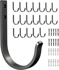 20-Pack Door Hooks for Coat and Towel Black | Screw in Metal Hanger Wall Mount by Josmimic
