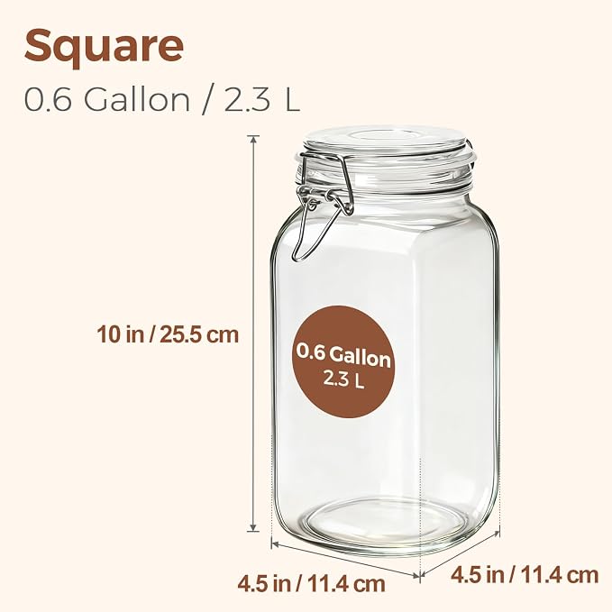 ComSaf Large Square Glass Jars - Image 2