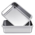 2 Pack Stainless Steel Commercial Bus Tubs Food Grade Meat Processing Tubs Lug Wash Basin Tote Box for Dishwashing, Kitchen, Restaurant, Utility (8 L)