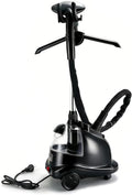 Standing Garment Steamer, 2000W Powerful Steamer for Clothes, 2.4L Water Tank for 90 Mins Continuous Steaming,3Steam Levels with Roll Wheels, Home Commercial Use (Black)