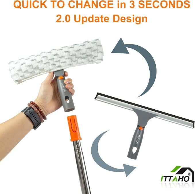 Squeegee for Window Cleaning, Extendable Window Cleaner for Car, Sliding Door - Image 5