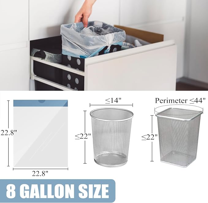 Drawstring 8 Gallon Trash Bags - Image 2