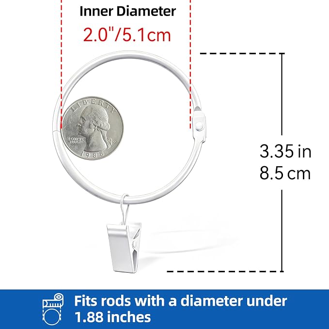 24 Pack 2 Inches Openable Curtain Rings - Image 7