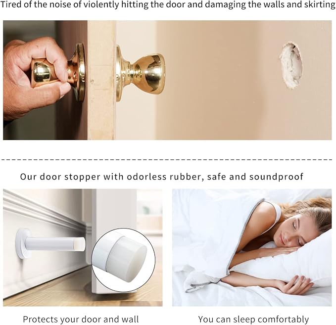 DOKU 10Pcs Door Stop, 3.5 Inch Heavy Duty 304 Stainless Steel Door Stopper - Image 5
