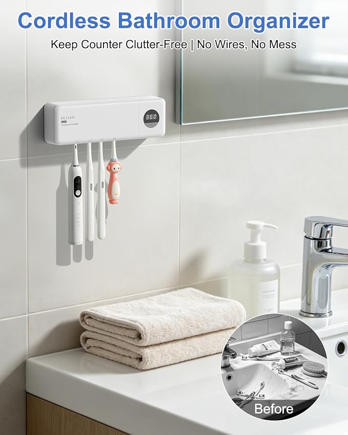 UV Toothbrush Holder, Electric Toothbrush Holder Wall Mounted - Image 6