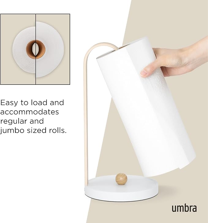 Umbra Bellwood Paper Towel Holder, Wooden - Image 6