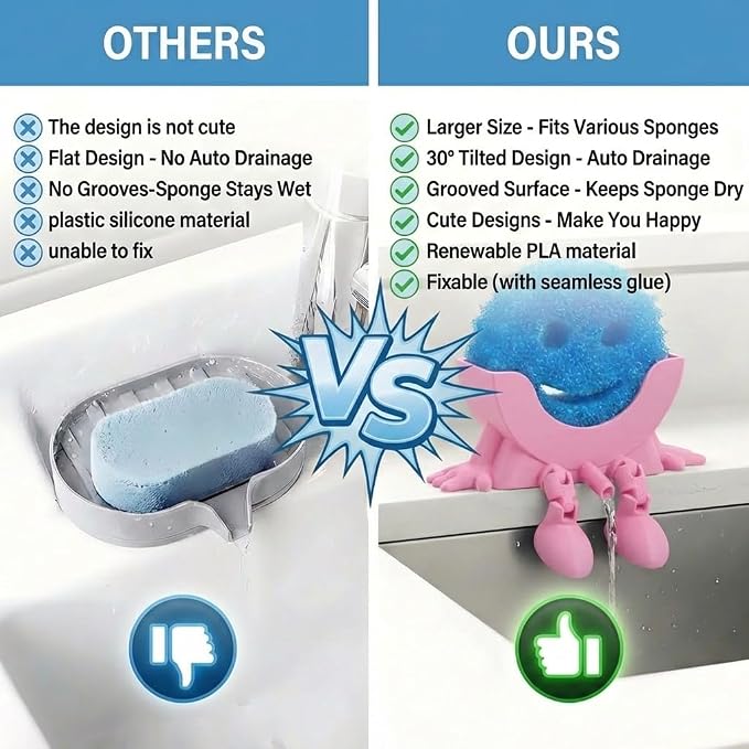 Creative Drainage Sponge Holder: Traceless Glue, 3D Printed Funny Kitchen Sink - Image 4